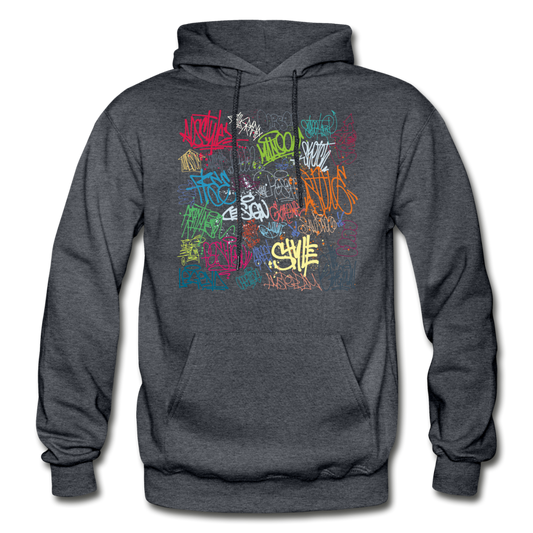 Graffiti Street Art Hoodie - charcoal gray