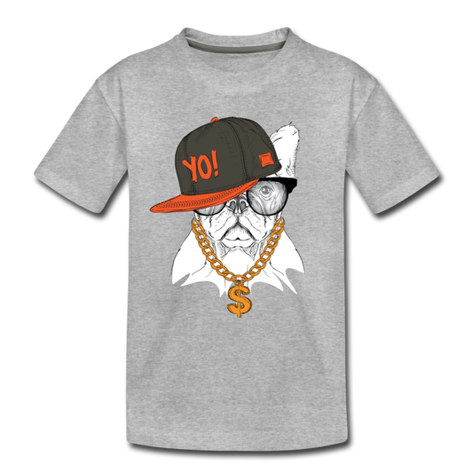 Hip Hop French Bulldog T-Shirt - heather gray