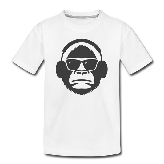 Monkey Headphones Kids T-Shirt - white