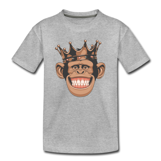 Monkey Crown Kids T-Shirt - heather gray