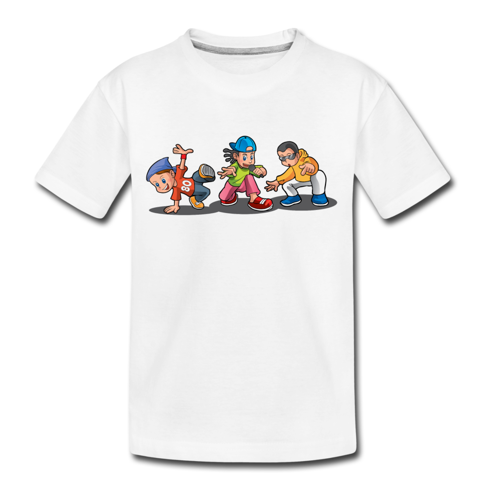 Hip Hop Cartoon Kids Kids T-Shirt - white