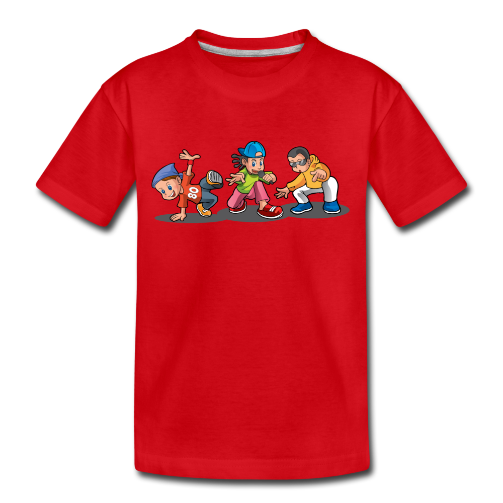 Hip Hop Cartoon Kids Kids T-Shirt - red