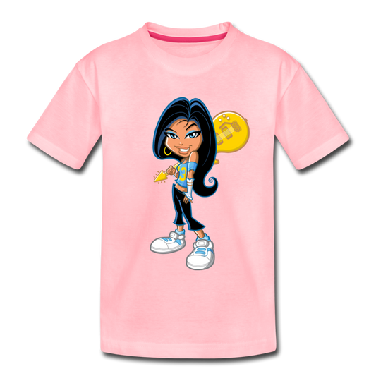 Guitar Girl Cartoon Kids T-Shirt - pink