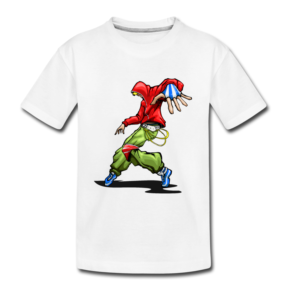 Hip Hop Dancer Cartoon Kids T-Shirt - white