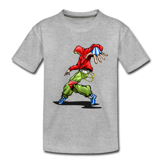 Hip Hop Dancer Cartoon Kids T-Shirt - heather gray