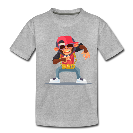 Hip Hop Monkey Kids T-Shirt - heather gray