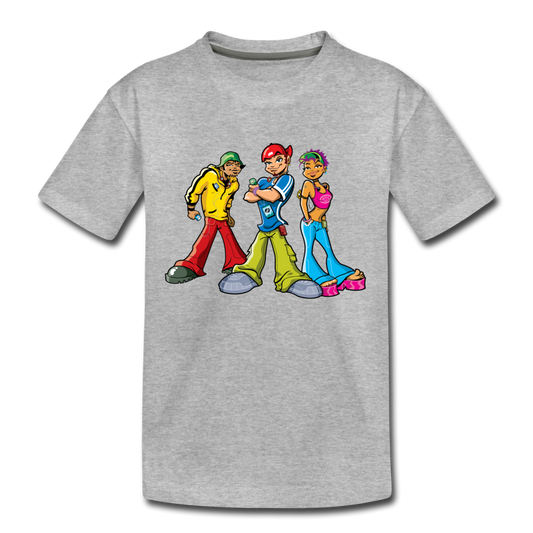 Hip Hop Cartoons Kids T-Shirt - heather gray