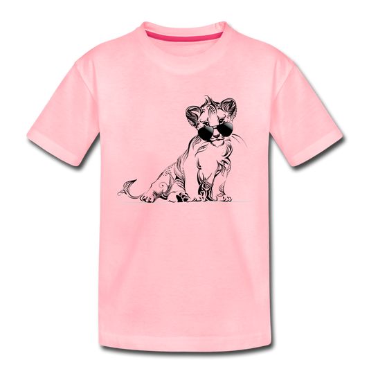 Tribal Maori Lion Cub Sunglasses Kids T-Shirt - pink