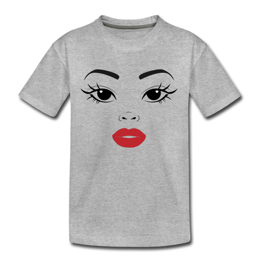 Girl Face Kids T-Shirt - heather gray