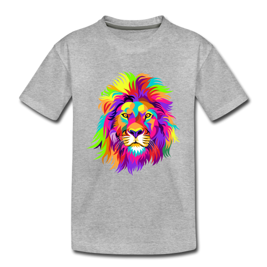 Colorful Lion Kids T-Shirt - heather gray