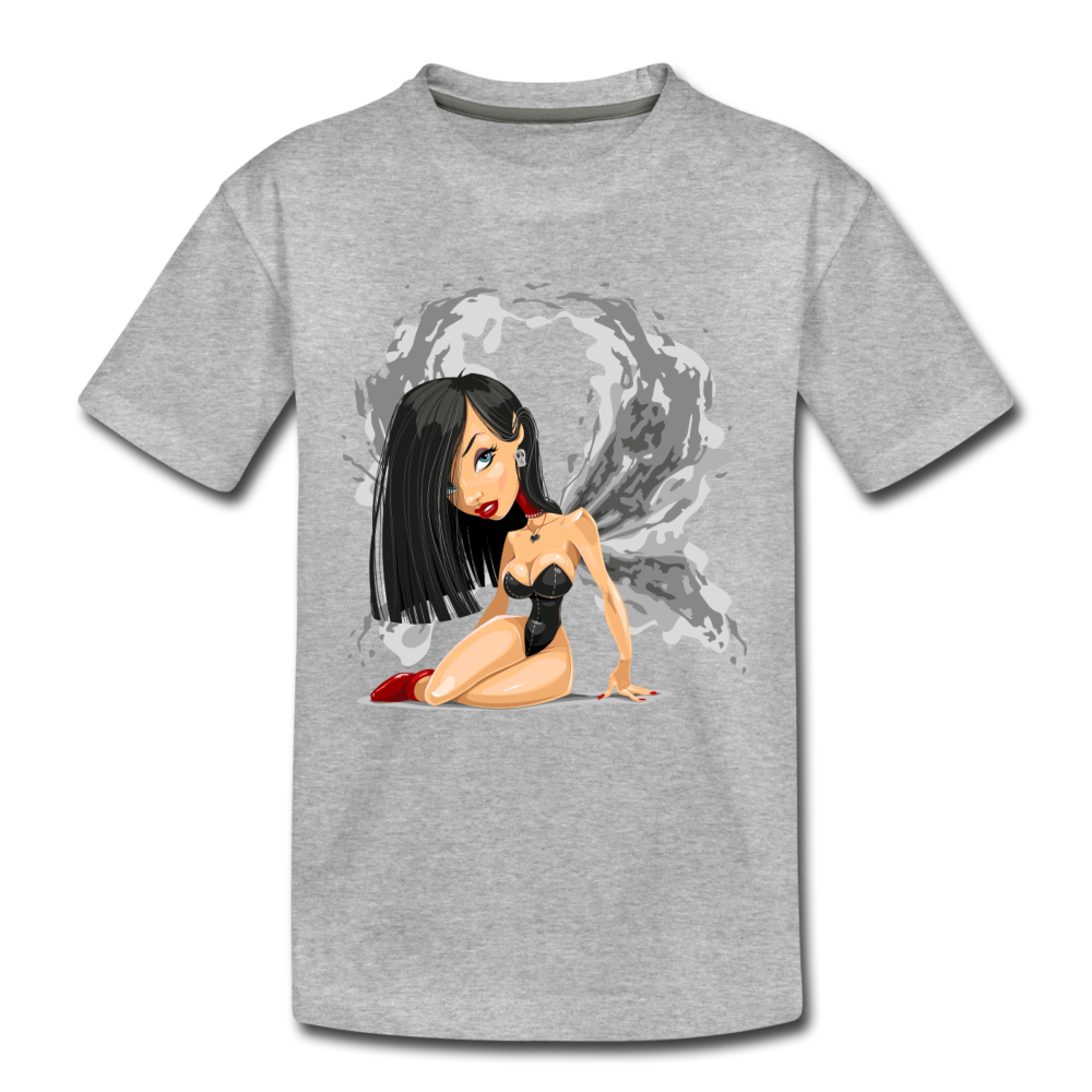 Fairy Girl Cartoon Kids T-Shirt - heather gray