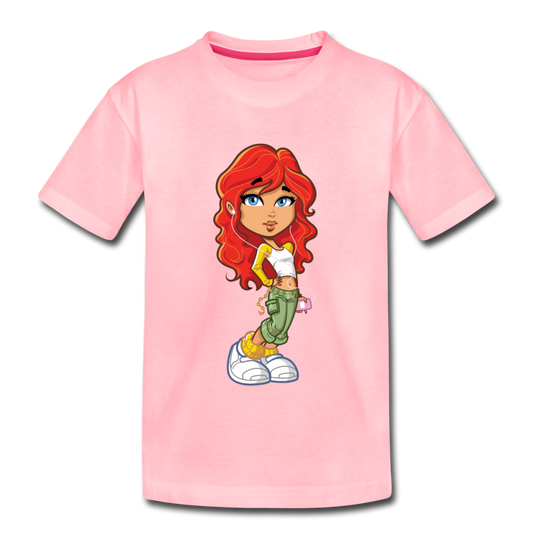 Cartoon Girl Kids T-Shirt - pink