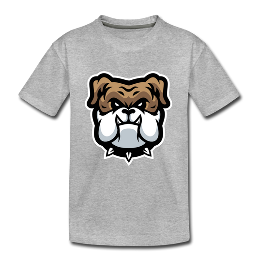 Bulldog Cartoon Kids T-Shirt - heather gray