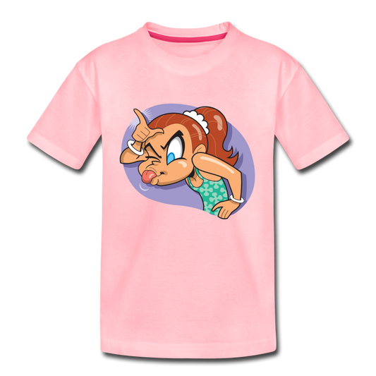 Loser Girl Cartoon Kids T-Shirt - pink