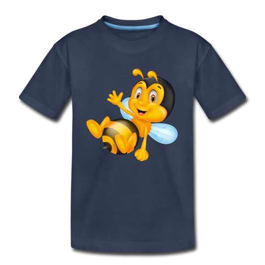 Bumble Bee Cartoon Kids T-Shirt - navy