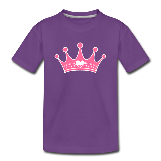 Pink Princess Crown Kids T-Shirt - purple