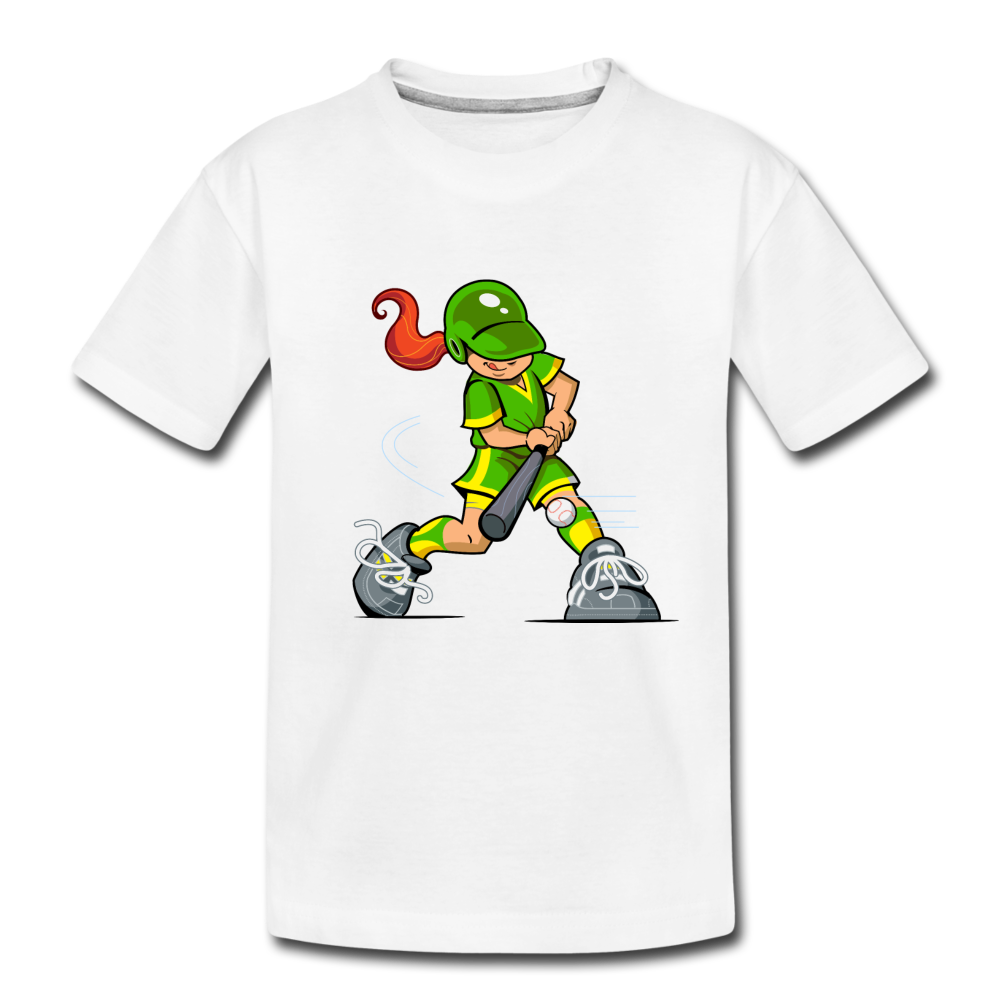 Softball Girl Kids T-Shirt - white