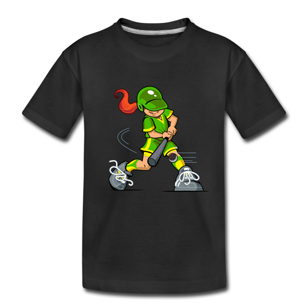 Softball Girl Kids T-Shirt - black