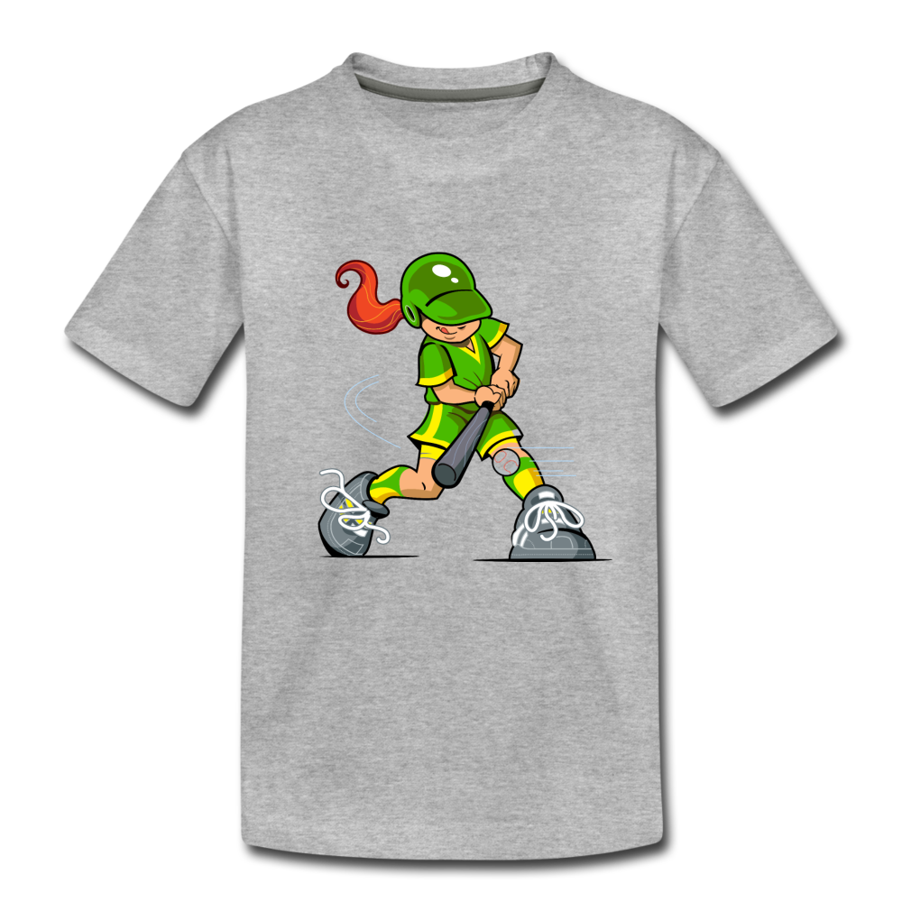 Softball Girl Kids T-Shirt - heather gray