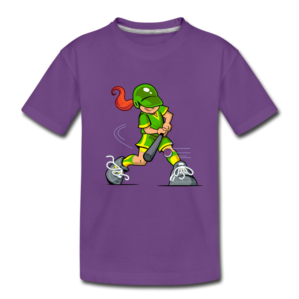 Softball Girl Kids T-Shirt - purple