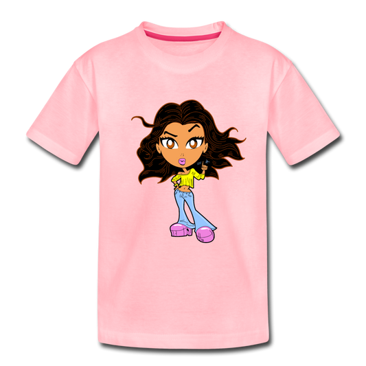 Cartoon Girl Kids T-Shirt - pink