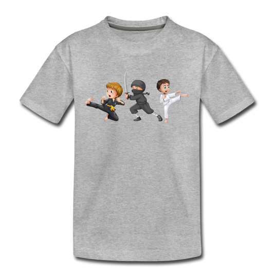 Martial Arts Cartoons Kids T-Shirt - heather gray