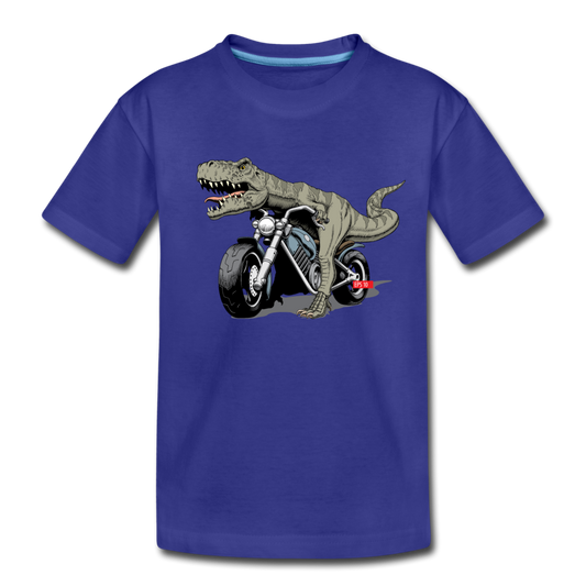 Dinosaur Motorcycle Kids T-Shirt - royal blue