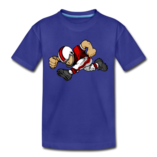 Football Player Cartoon Kids T-Shirt - royal blue