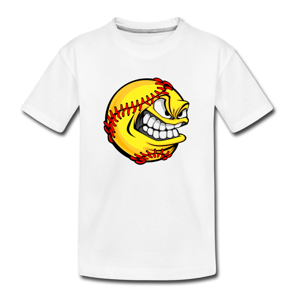 Baseball Face Kids T-Shirt - white