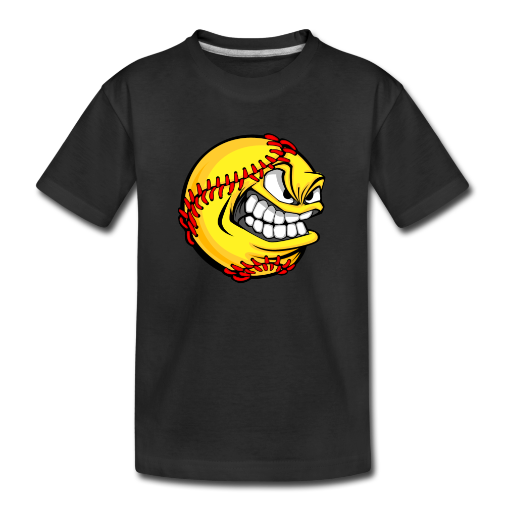 Baseball Face Kids T-Shirt - black