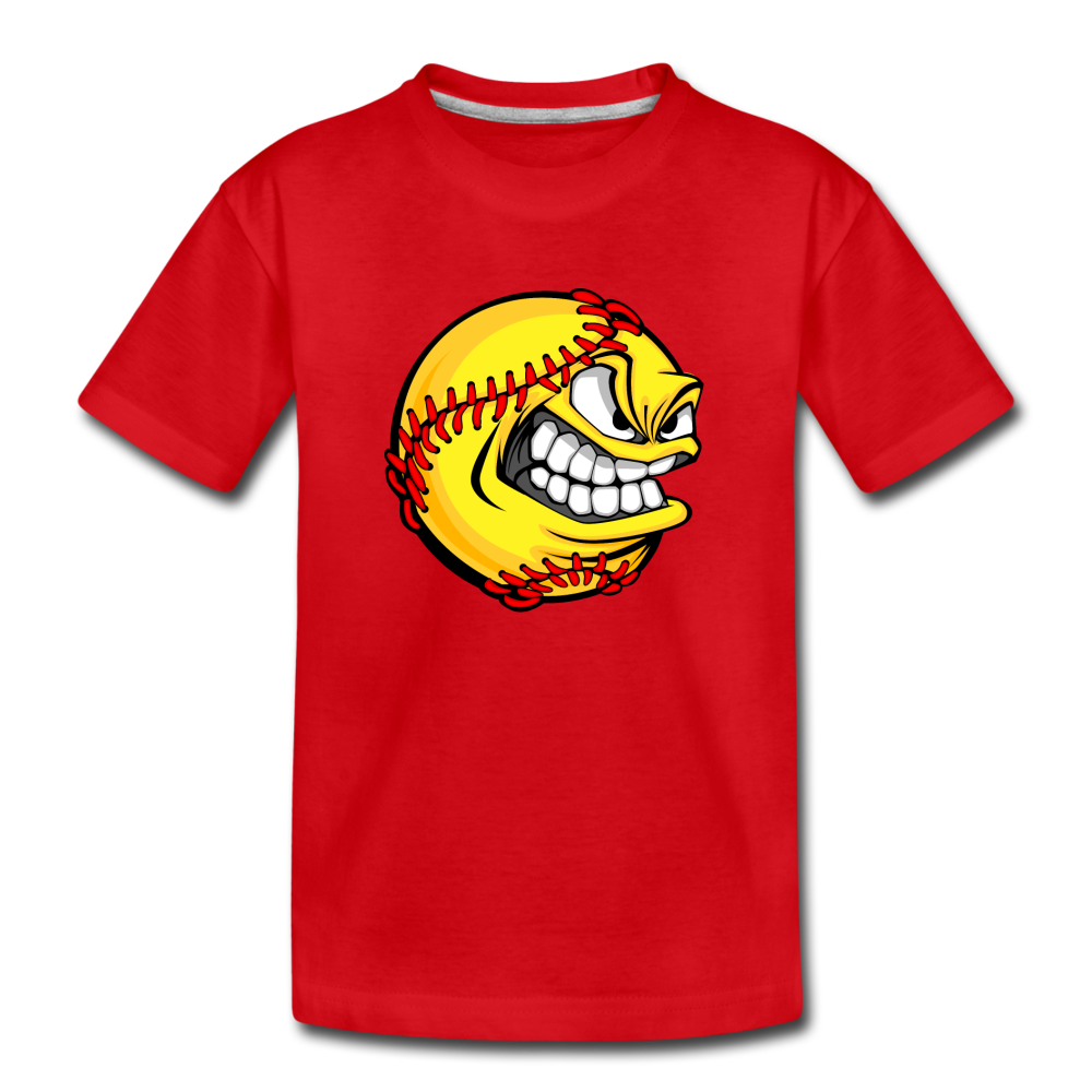 Baseball Face Kids T-Shirt - red