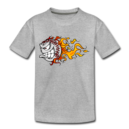 Fire Baseball Kids T-Shirt - heather gray
