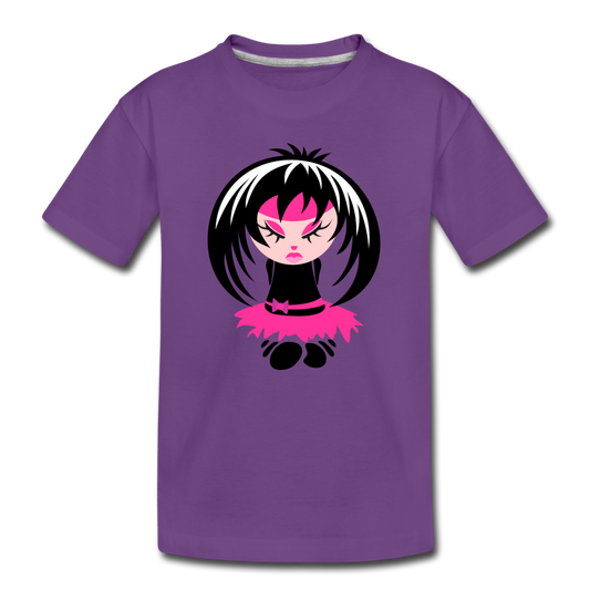 Cartoon Girl Kids T-Shirt - purple