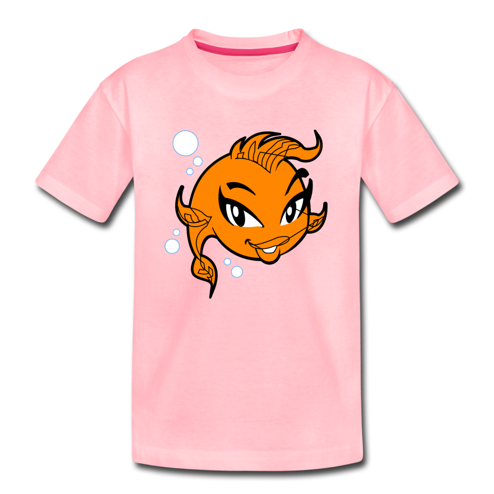 Girl Fish Cartoon Kids T-Shirt - pink
