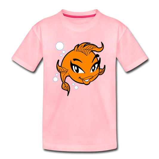 Girl Fish Cartoon Kids T-Shirt - pink