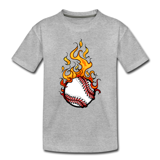 Fire Baseball Kids T-Shirt - heather gray