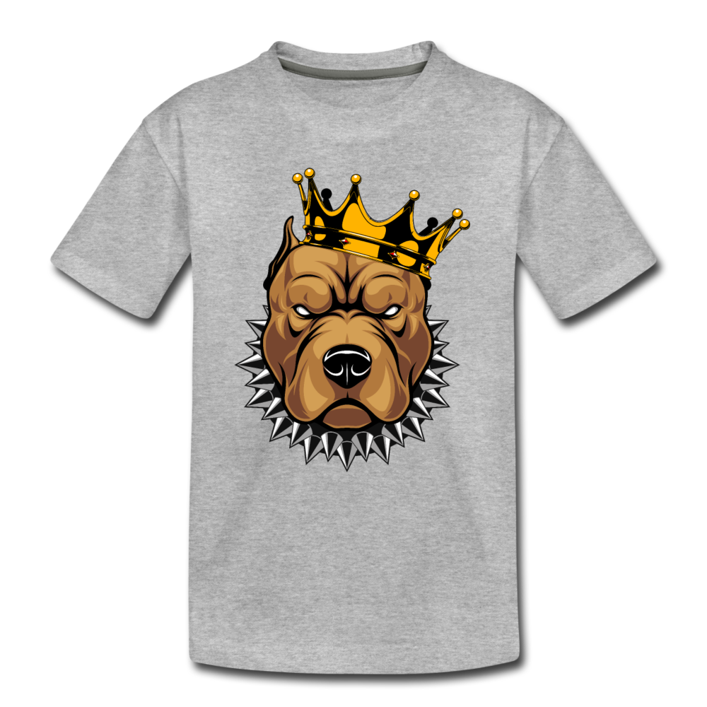 Pitbull Crown Kids T-Shirt - heather gray