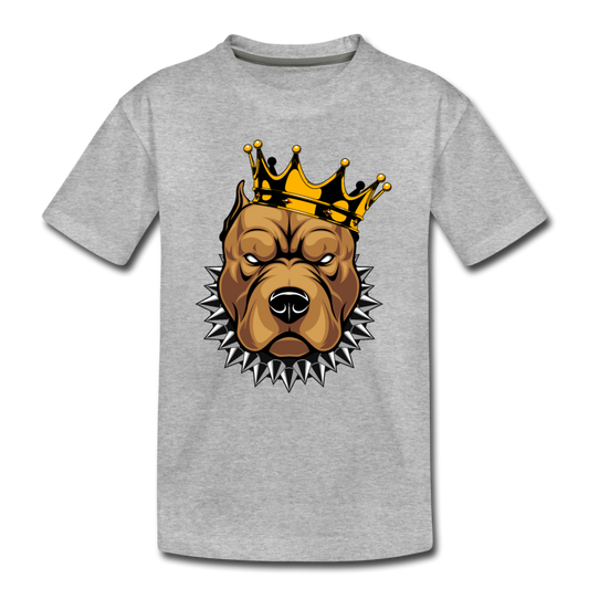 Pitbull Crown Kids T-Shirt - heather gray