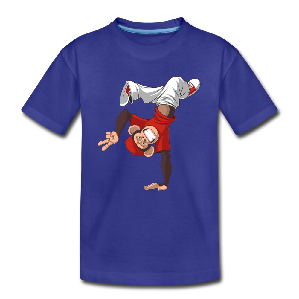 Handstand Monkey Cartoon Kids T-Shirt - royal blue