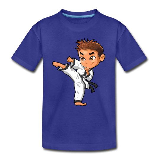 Karate Cartoon Kids T-Shirt - royal blue