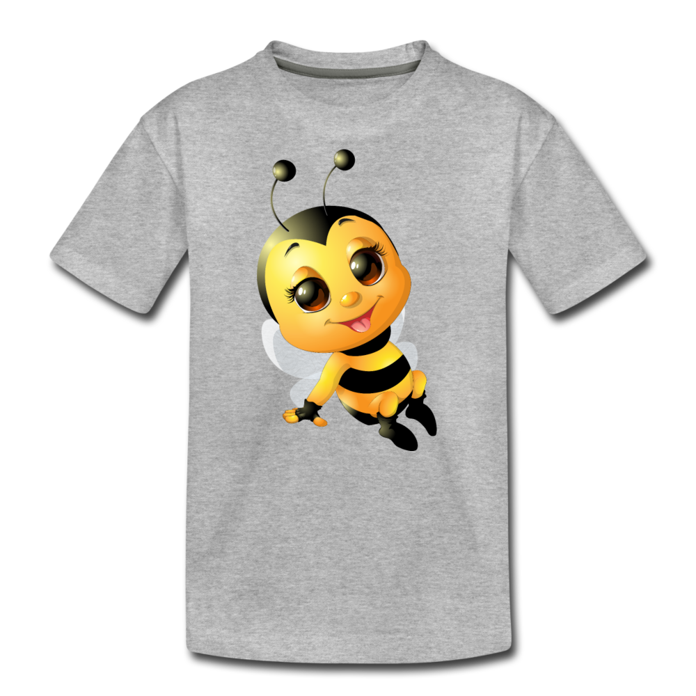 Bumble Bee Cartoon Kids T-Shirt - heather gray