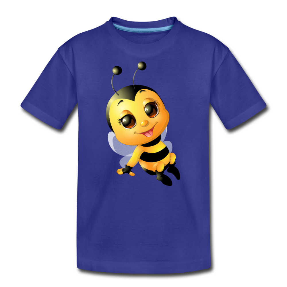 Bumble Bee Cartoon Kids T-Shirt - royal blue