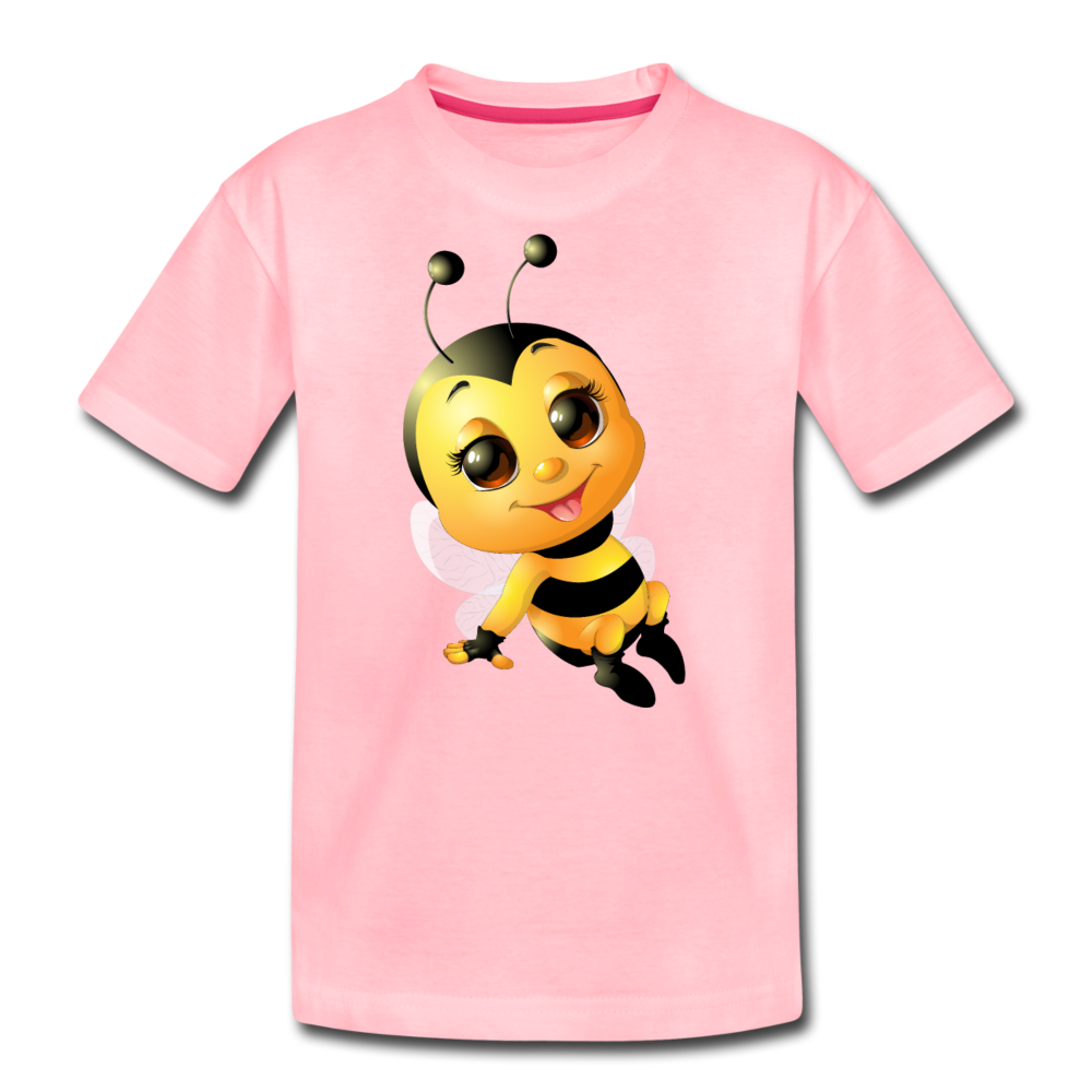 Bumble Bee Cartoon Kids T-Shirt - pink