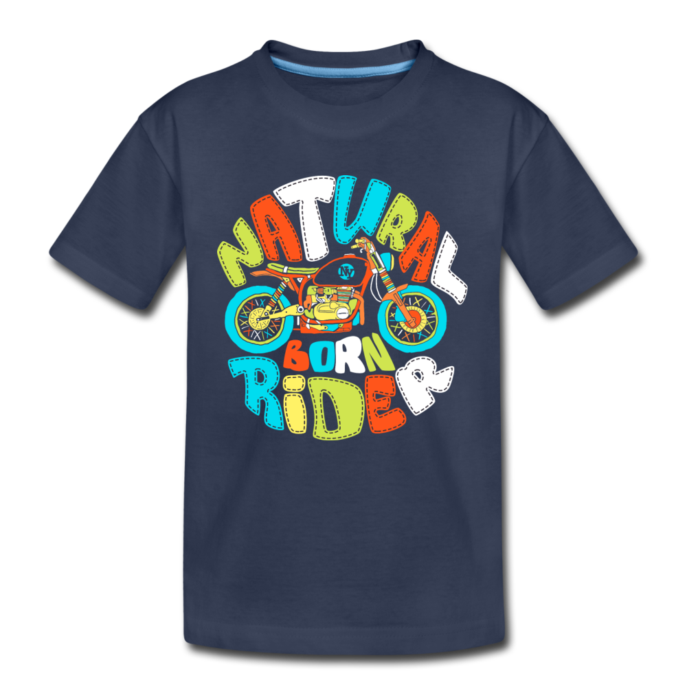 Natural Born Rider Kids T-Shirt - navy