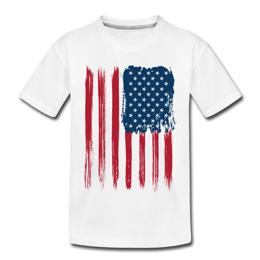 Abstract American Flag Kids T-Shirt - white