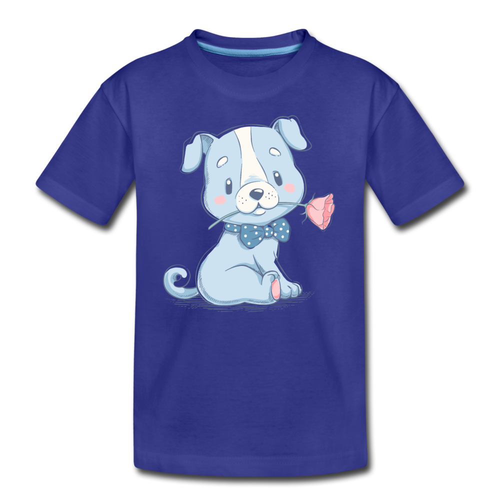 Puppy Rose Kids T-Shirt - royal blue