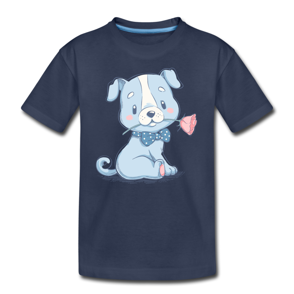 Puppy Rose Kids T-Shirt - navy