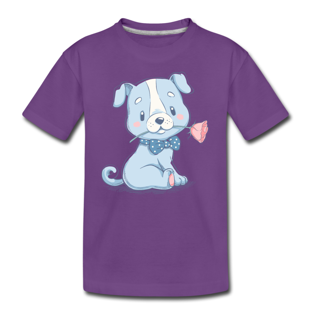 Puppy Rose Kids T-Shirt - purple