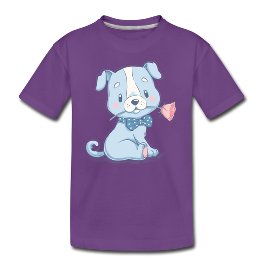 Puppy Rose Kids T-Shirt - purple