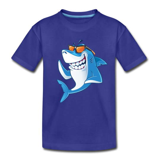 Cool Shark Cartoon Kids T-Shirt - royal blue
